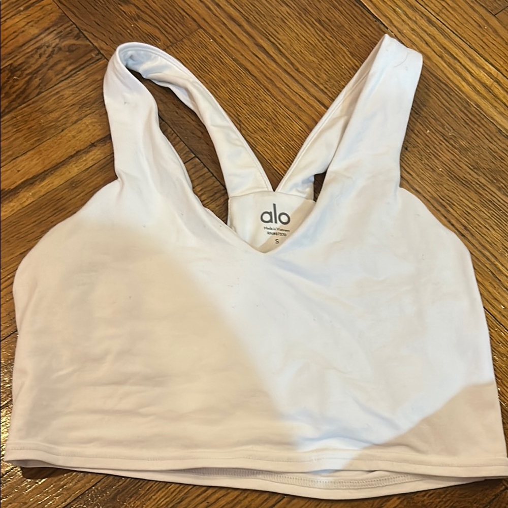 ALO Yoga White Activewear Top